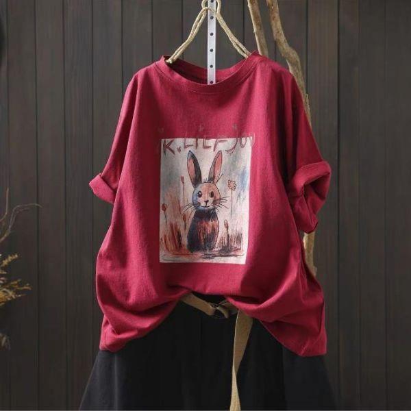 上衣 - F6203 童話兔子寬鬆上衣【加大F】 