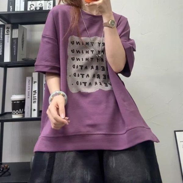 上衣 - F6218 文青字母寬鬆上衣【加大F】 