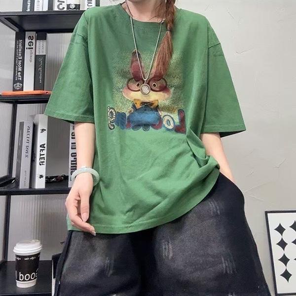 上衣 - F6251 圓框眼鏡兔寶寶寬鬆上衣【加大F】 