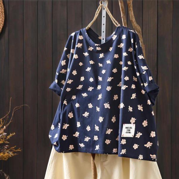 上衣 - F6211 花朵滿滿寬鬆上衣【加大F】 