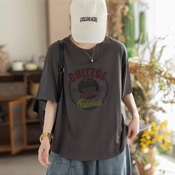 上衣 - F6252 美式字母印花上衣【F碼】 