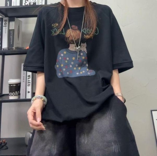 上衣 - F6214 女孩背影印花上衣【加大F】 