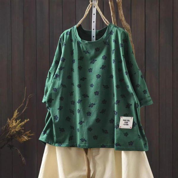 上衣 - F6211 花朵滿滿寬鬆上衣【加大F】 