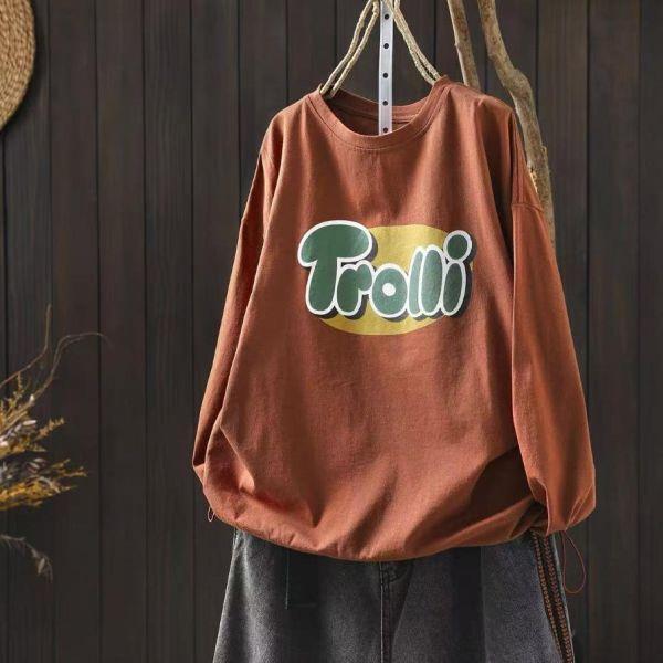 上衣 - F6198 俏皮字母長袖上衣【加大F】 