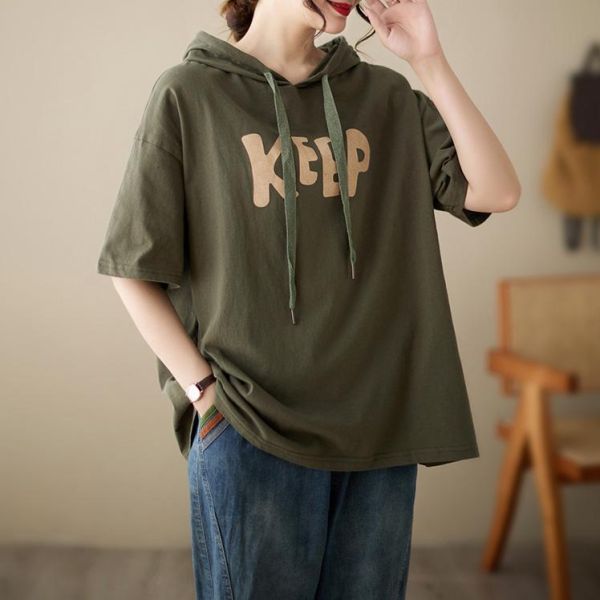 上衣 - A8131 字母KEEP連帽寬鬆上衣【加大F】 