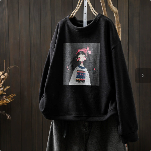 上衣 - F6166 女孩溫暖長袖上衣(內加絨)【加大F】 