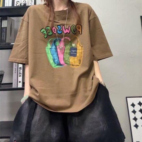 上衣 - F6219 繽紛手包印花寬鬆上衣【加大F】 