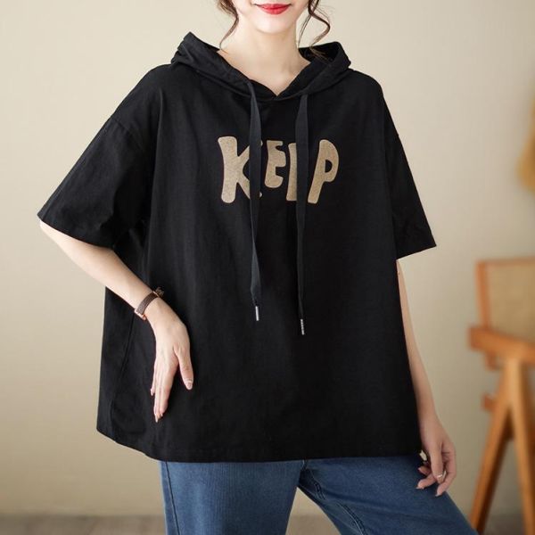 上衣 - A8131 字母KEEP連帽寬鬆上衣【加大F】 