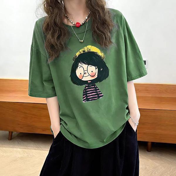 上衣 - F6241 眼鏡小女孩寬鬆上衣【加大F】 