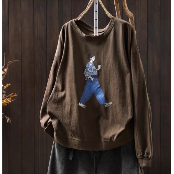 上衣 - F6125 散步女孩長袖上衣【F碼】 