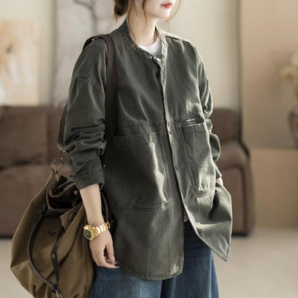 外套 - F6190 復古圓領夾克外套【加大F】 