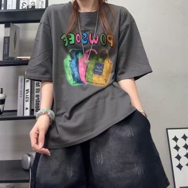 上衣 - F6219 繽紛手包印花寬鬆上衣【加大F】 