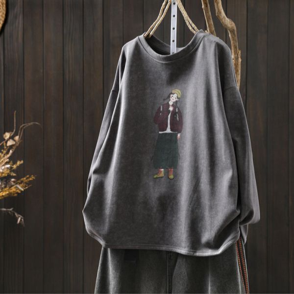 上衣 - F6175 雪花灰女孩上衣【加大F】 