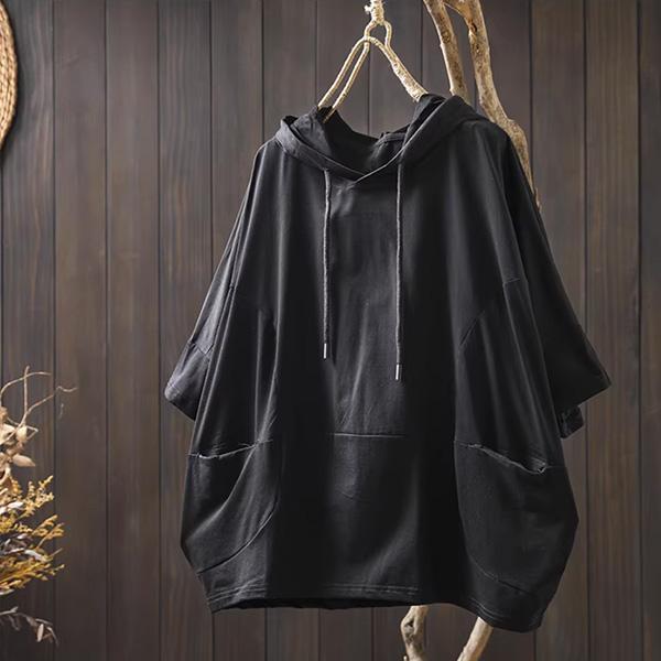上衣 - F6207 百搭素面寬鬆連帽上衣【加大F】 