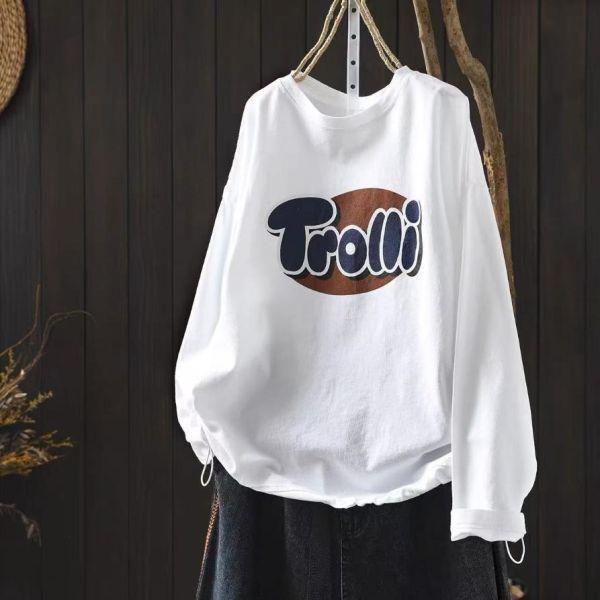 上衣 - F6198 俏皮字母長袖上衣【加大F】 