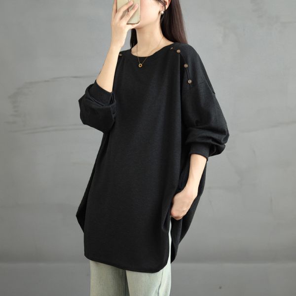 上衣 - A8109 肩釦造型長上衣【加大F】 