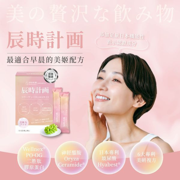 辰時計畫｜極光膠原蛋白粉 年度計畫 (15入) 膠原蛋白,神經醯胺,賽洛美,玻尿酸,彈性蛋白,櫻花萃取,百香果萃取,保濕,青春美麗,光亮晶潤,養顏美容