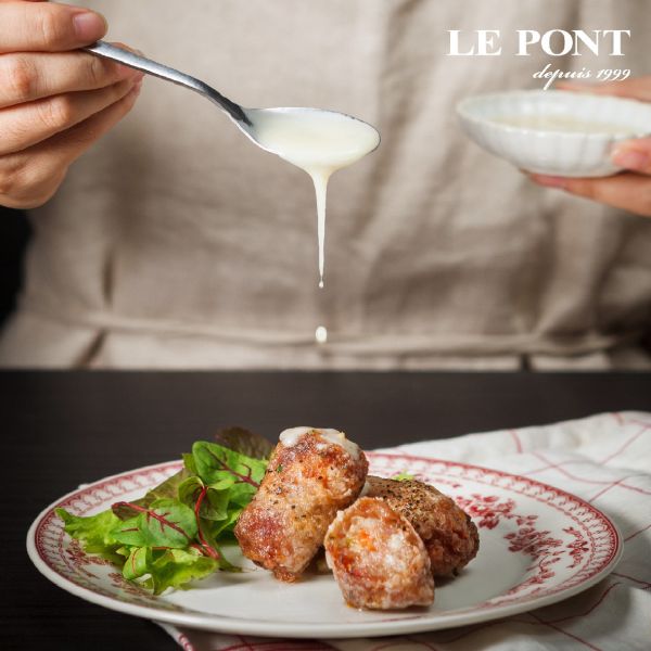 黃金鵝油網紗肉捲 Bistro LE PONT低溫系列, Bistro LE PONT,LE PONT,樂朋,鵝油,肉捲,網紗肉捲,古早味,純手工,台式料理,凱比涅茲,法式,Crépinettes de porc,台式鄉村菜,鄉村菜,年菜, 2024年菜,手路菜,辦桌菜,樂朋,LEPONT,橋邊,橋邊鵝肉,橋邊鵝肉店,米其林必比登,必比登