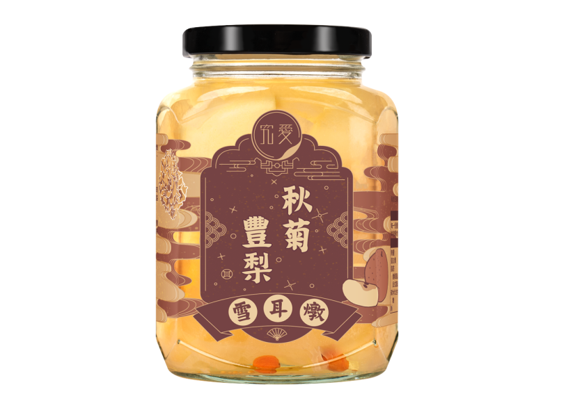 秋菊豐梨雪耳燉(380ml/罐) 瘦身,雪耳燉,水梨,白木耳,銀耳,雪耳,銀耳露,木耳露,究愛,膳食纖維,究愛,白色,養生,鮮燉,幫助排便,保養,潤喉,止咳,抑咳,⼭楂,⽩杭菊,梨,植物燕窩