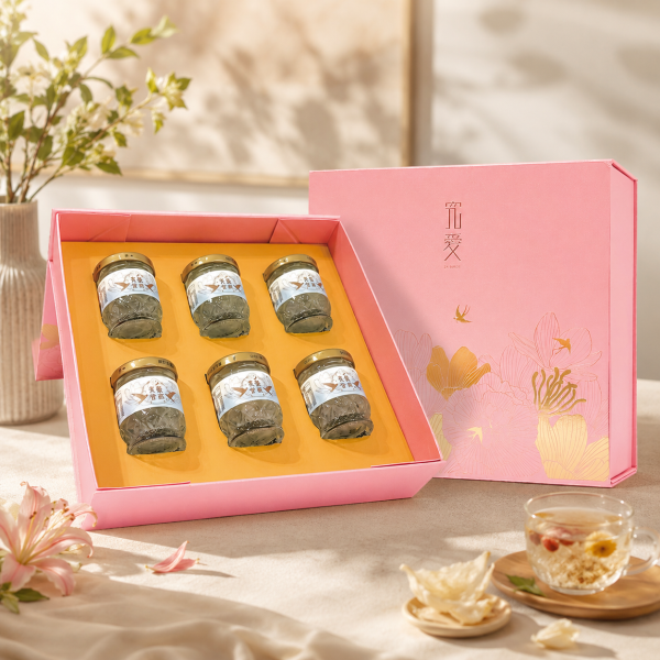 【中秋禮盒】晶漾芙蓉官燕6入禮盒 即食燕窩,燕窩,孕婦保養,調理身體,養顏美容,好孕組,鮮燉燕窩,新品,究愛燕窩,究愛,端午節禮盒,媽媽