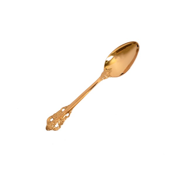 索羅雕花鈦金點心勺  玫瑰金 