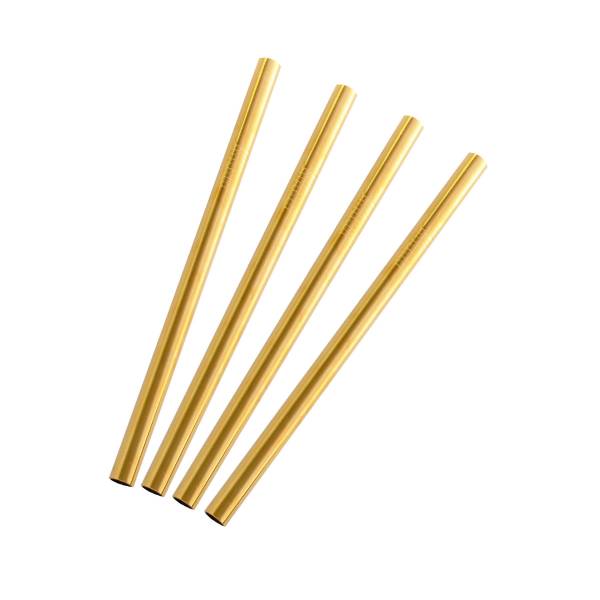 特洛鈦金珍珠吸管4入組/ 璀璨金 珍珠奶茶,粗口徑,吸管,不鏽鋼,外出隨身,餐具,環保,ZAKKA,鄉村風,廚房