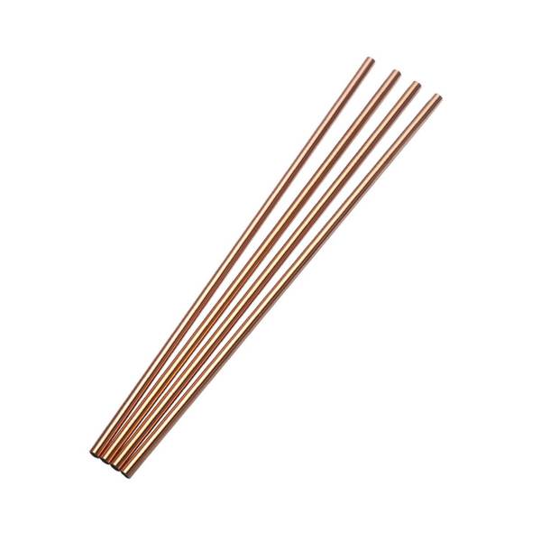 特洛鈦金長直吸管4入組 / 玫瑰金 冰霸杯,長吸管,特大杯,吸管,不鏽鋼,外出隨身,餐具,環保,ZAKKA,鄉村風,廚房