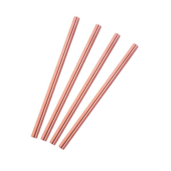 特洛鈦金珍珠吸管4入組 / 玫瑰金 珍珠奶茶,粗口徑,吸管,不鏽鋼,外出隨身,餐具,環保,ZAKKA,鄉村風,廚房