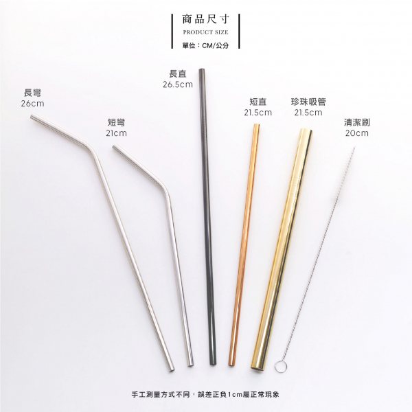 特洛鈦金短直吸管4入組 / 曜石黑 飲料杯,手搖飲料,吸管,不鏽鋼,外出隨身,餐具,環保,ZAKKA,鄉村風,廚房