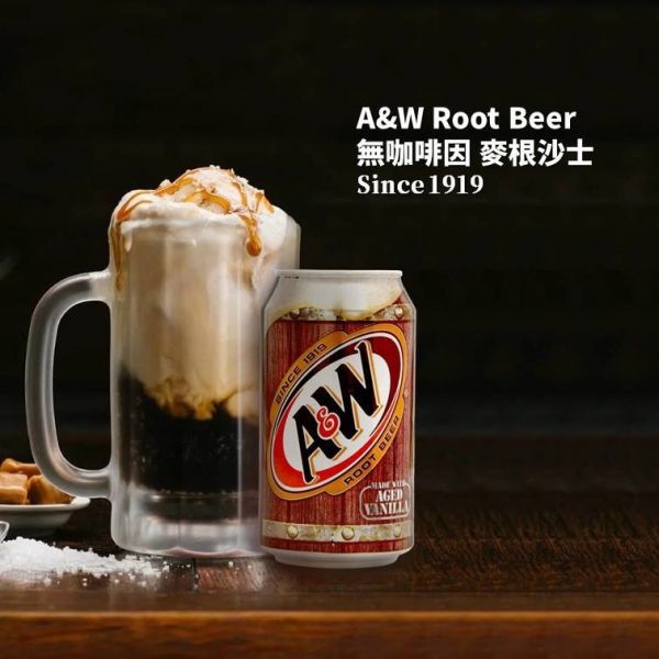 A&W ROOTBEER 無咖啡因 麥根沙士 汽水 355ml 