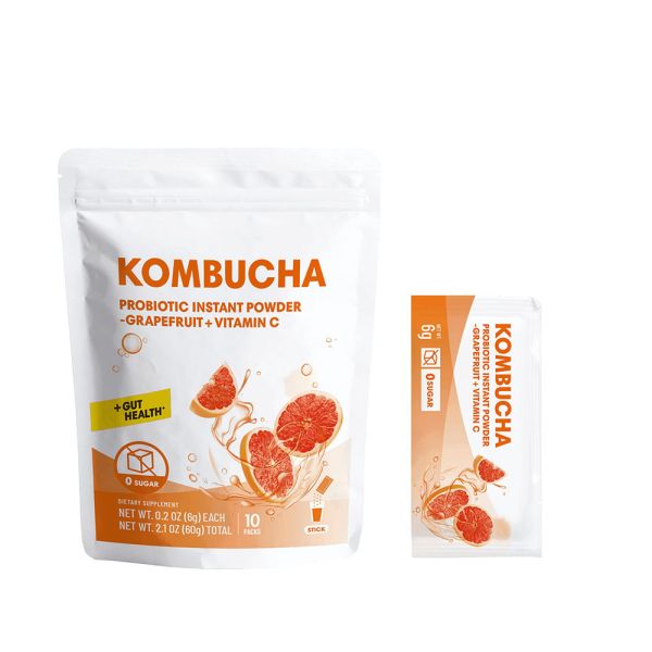 Kombucha Probiotic Instant Powder Grapefruit +Vitamin C 6g*10packs kombucha, SCOBY, fermentation, grapefruit