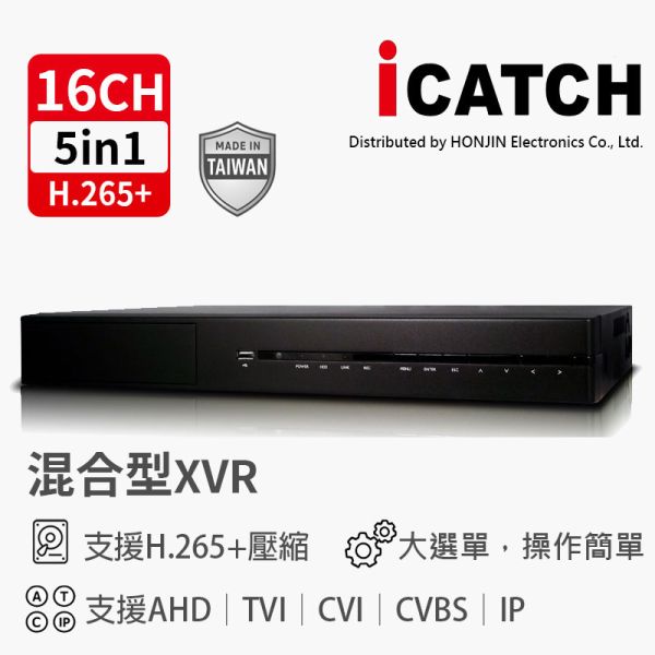 可取 iCATCH KMQ-1628EU-N｜16路 XVR 數位監控主機 H.265｜台灣製、雙硬碟儲存空間 iCATCH、H.265、雙硬碟、16CH XVR、台灣製、監控主機、遠端監看、SoCatch、五合一錄影機、CMS 管理系統。
