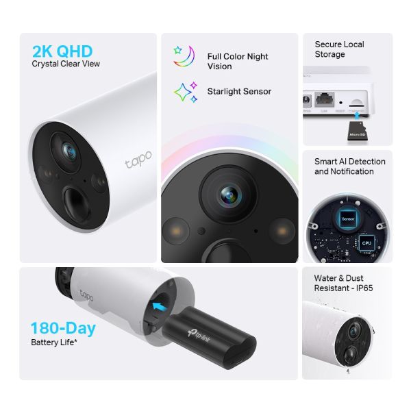 TP-Link Tapo C420 2K QHD 400萬 WiFi監視器 全彩夜視 電池攝影機 (單入組 無網關) TP-Link Tapo C420 2K QHD 400萬 WiFi監視器 全彩夜視 電池攝影機 (單入組 無網關)