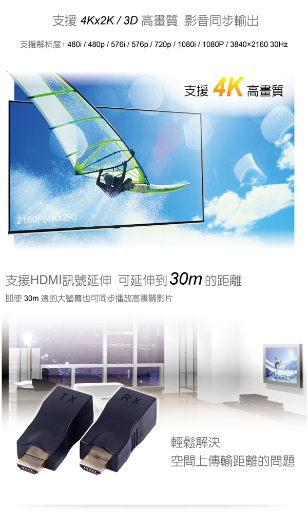 【伽利略】HDMI 4K2K 網路線 影音延伸器 【30米】HDR300(不含網路線) 【伽利略】HDMI 4K2K 網路線 影音延伸器 【30米】HDR300(不含網路線)