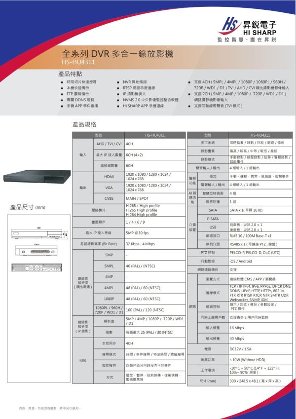 昇銳HISHARP▲台灣監控大廠1080P_4路套裝組合,FHD高畫質,即插即用,循環錄影,紅外線夜視,四路套裝包,組合搭配,4CH主機,光華商場90-91 昇銳HISHARP▲台灣監控大廠1080P_4路套裝組合,FHD高畫質,即插即用,循環錄影,紅外線夜視,四路套裝包,組合搭配,4CH主機,光華商場90-91