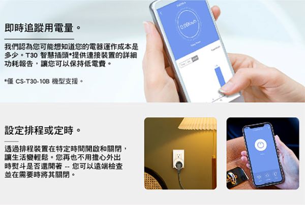 EZVIZ螢石 T30-10A 全能 智慧插座 輕鬆配對 設定排程或定時 遠端開關、計時、倒數都支援 EZVIZ螢石 T30-10A 全能 智慧插座 輕鬆配對 設定排程或定時 遠端開關、計時、倒數都支援