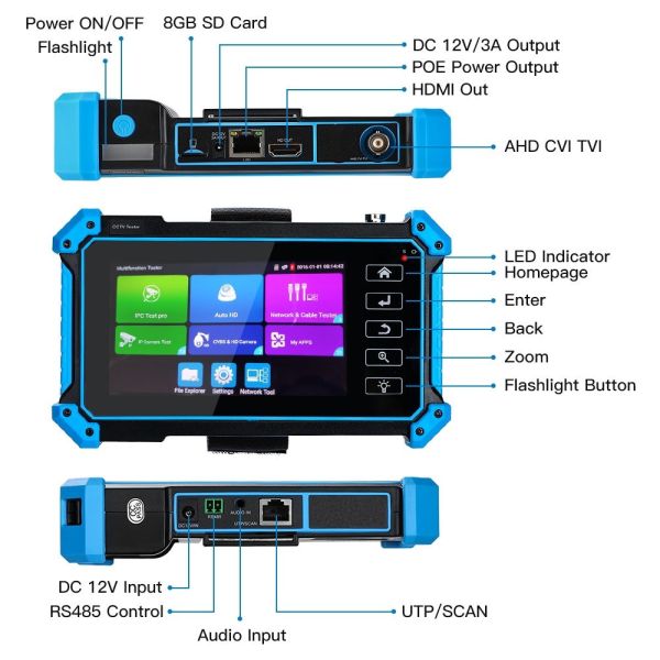 【5in1工程寶】IP POE供電 AHD TVI CVI CVBS專業工程螢幕 IPS觸碰面板IPC-5100Plus 【5in1工程寶】IP POE供電 AHD TVI CVI CVBS專業工程螢幕 IPS觸碰面板IPC-5100Plus