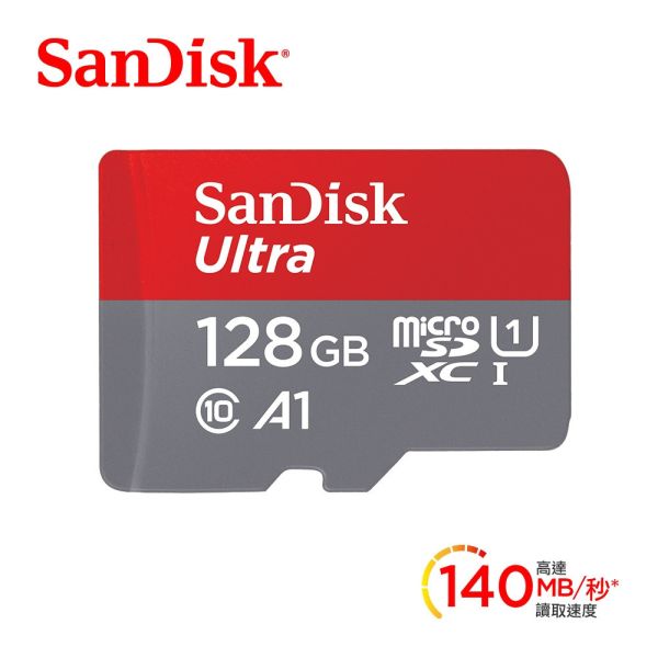 SanDisk 晟碟 128GB Ultra microSDXC UHS-I A1 記憶卡(最高讀速140MB/s) SanDisk 晟碟 128GB Ultra microSDXC UHS-I A1 記憶卡(最高讀速140MB/s)