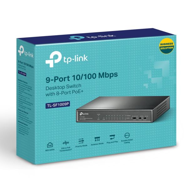 【TP-LINK】TL-SF1009P 9埠 10/100M 桌上型/壁掛式 無網管 乙太網路 PoE交換器(金屬殼) 超值促銷 【TP-LINK】TL-SF1009P 9埠 10/100M 桌上型/壁掛式 無網管 乙太網路 PoE交換器(金屬殼) 超值促銷