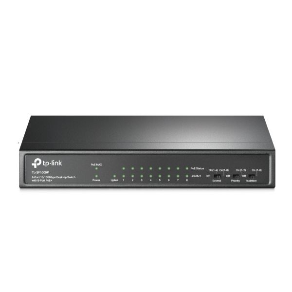 【TP-LINK】TL-SF1009P 9埠 10/100M 桌上型/壁掛式 無網管 乙太網路 PoE交換器(金屬殼) 超值促銷 【TP-LINK】TL-SF1009P 9埠 10/100M 桌上型/壁掛式 無網管 乙太網路 PoE交換器(金屬殼) 超值促銷