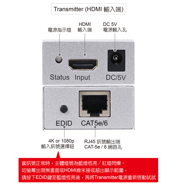 HDMI延伸器【100米】 4K2K 網路線 影音同步 HDR4100(不含網路線) HDMI延伸器【100米】 4K2K 網路線 影音同步 HDR4100(不含網路線)
