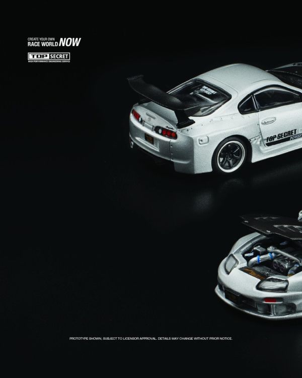 (預購) POP RACE 1/64 豐田 TOP SECRET GT300 SUPRA SILVER (預購) POP RACE 1/64 豐田 TOP SECRET GT300 SUPRA SILVER