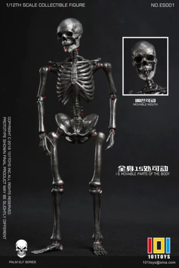 101TOYS 1/12 掌上精靈系列 骷髏骨架素體-銀色版 ES001 已塗裝可動完成品 101TOYS 1/12 掌上精靈系列 骷髏骨架素體-銀色版 ES001 已塗裝可動完成品