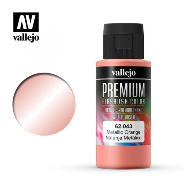 Acrylicos Vallejo 62043 高階色彩 Premium Color 金屬橘色 Metallic Orange 60 ml. Acrylicos,Vallejo,62043,高階色彩,Premium,Color,金屬橘色,Metallic,Orange,60 ml.