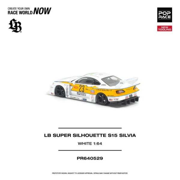 (預購) POP RACE 1/64 日產 LB SUPER SILHOUETTE S15 SILVIA WHITE PR640529 20260701 POP RACE 1/64 日產 LB SUPER SILHOUETTE S15 SILVIA WHITE PR640529
