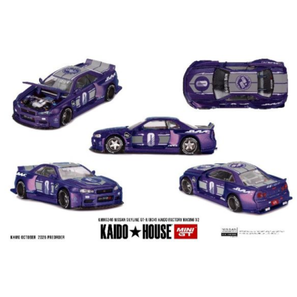 (預購) KaidoHouse x MINIGT 1/64 日產 Nissan Skyline GT-R (R34) KAIDO RACING FACTORY V2 KHMG240 20251023 (預購) KaidoHouse x MINIGT 1/64 日產 Nissan Skyline GT-R (R34) KAIDO RACING FACTORY V2 KHMG240 20251023