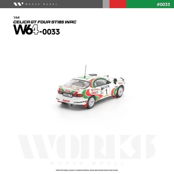 (預購) WORKS MODEL 1/64 豐田 TOYOTA CELICA GT FOUR ST185 WRC W640033 20260625 WORKS MODEL 1/64 豐田 TOYOTA CELICA GT FOUR ST185 WRC W640033