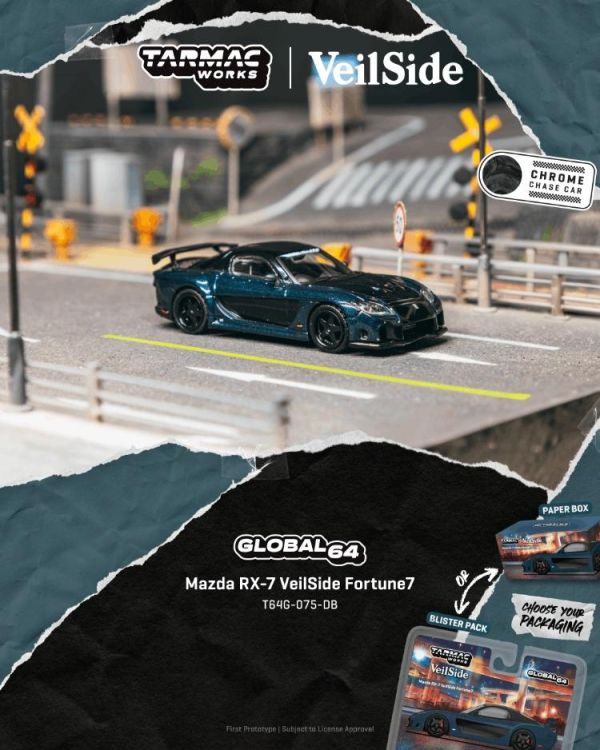 (預購) TARMAC WORKS 1/64 馬自達 Mazda RX-7 VeilSide Fortune7 Dark Blue / Black T64G-075-DB 20260406 TARMAC WORKS 1/64 馬自達 Mazda RX-7 VeilSide Fortune7 Dark Blue / Black T64G-075-DB