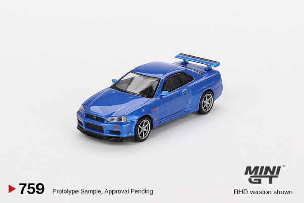 MINIGT 1/64 日產 Nissan Skyline GT-R (R34)  V-Spec 日光藍 MGT00759-R MINIGT 1/64 日產 Nissan Skyline GT-R (R34)  V-Spec 日光藍 MGT00759-R