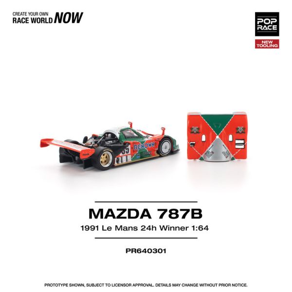 (預購) POP RACE 1/64 馬自達 MAZDA 787B 1991 LE MANS 24H WINNER (預購) POP RACE 1/64 馬自達 MAZDA 787B 1991 LE MANS 24H WINNER